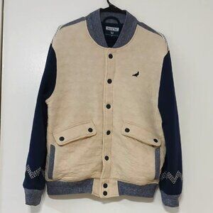 Staple Quilted Bomber Jacket, Beige/Navy, Size M